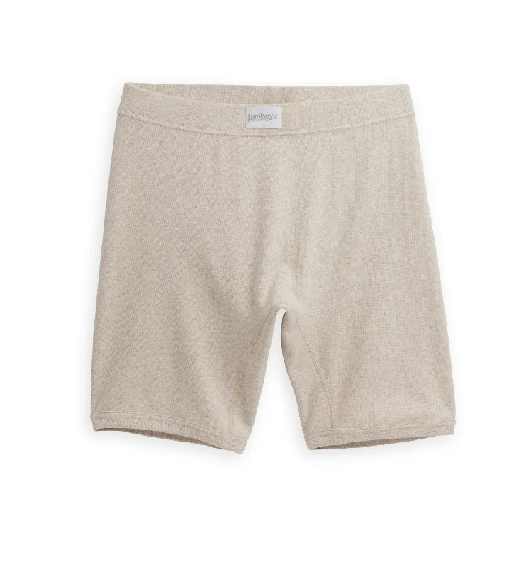 Patterned men's boxer briefs, such as stripes or checksOrganic Cotton Rib 9" Boxer Briefs - Oatmeal Patterned men's boxer briefs, such as stripes or checksOrganic Cotton Rib 9" Boxer Briefs - Oatmeal