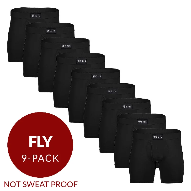 Low - rise men's boxer briefs for a modern silhouetteEssential Men's Boxer Briefs with Fly - Black 9-Pack Low - rise men's boxer briefs for a modern silhouetteEssential Men's Boxer Briefs with Fly - Black 9-Pack