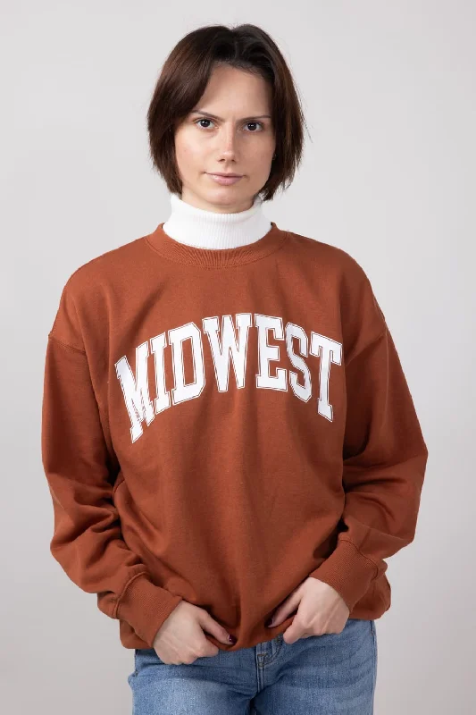 1897 Active Midwest Sweatshirt for Women in Rust | GT852-RUST