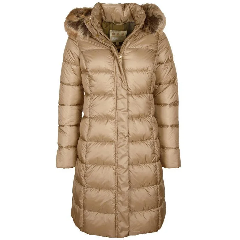 Barbour Crinan Ladies Quilted Coat - Light Trench/Hawthorn Tartan