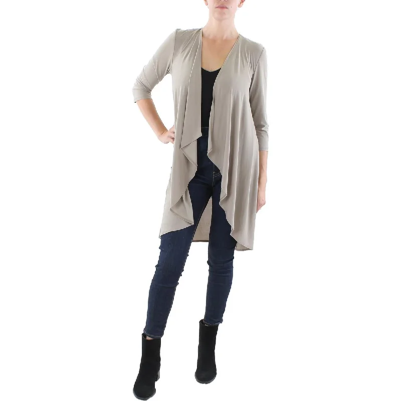 Womens Knit Open Front Duster Blazer