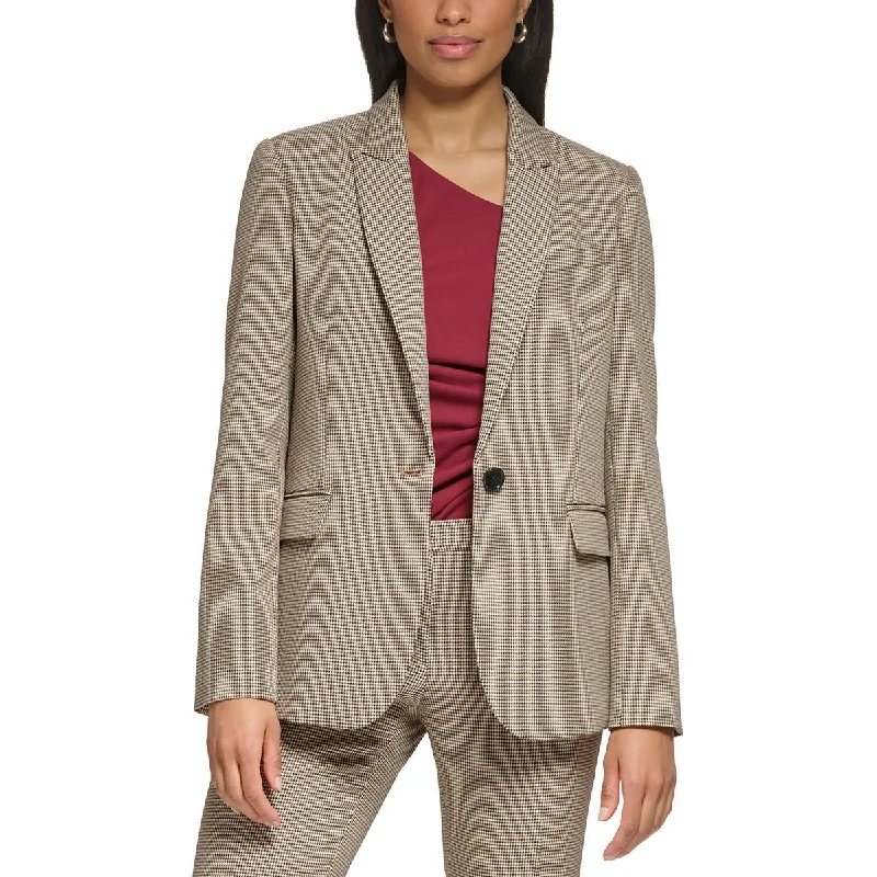 Petites Womens Suit Separate Office One-Button Blazer