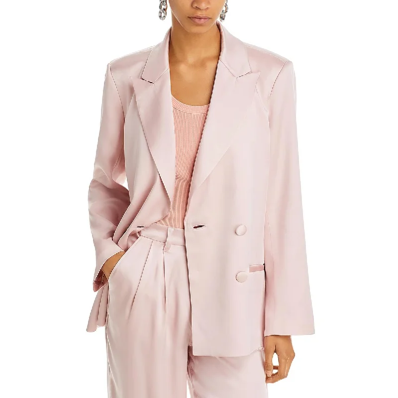 Donne Womens Silk Office Two-Button Blazer