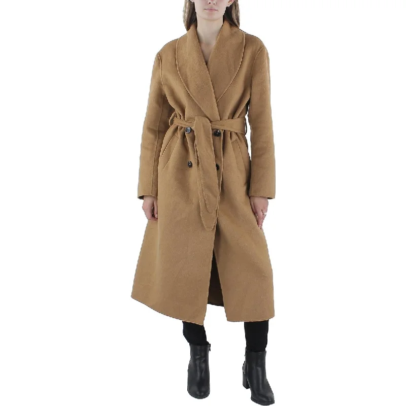 Womens Double-Breasted Cold Weather Trench Coat