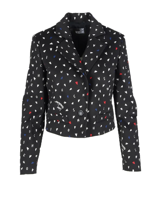 Love Moschino Print Button Blazer