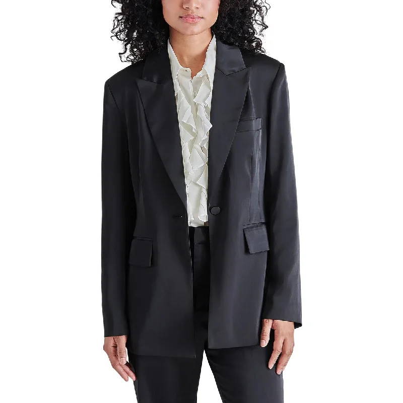 Misha Womens Satin Long Sleeves One-Button Blazer