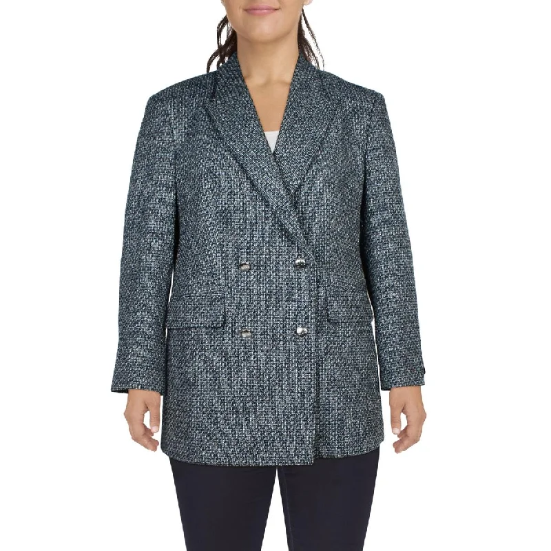 Womens Tweed Topper Double-Breasted Blazer