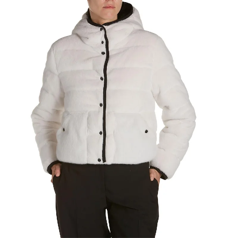 Malp Womens Faux Fur Reversible Puffer Jacket