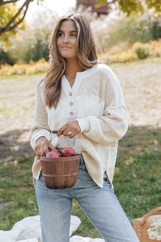 Cream Combo Striped Sweater