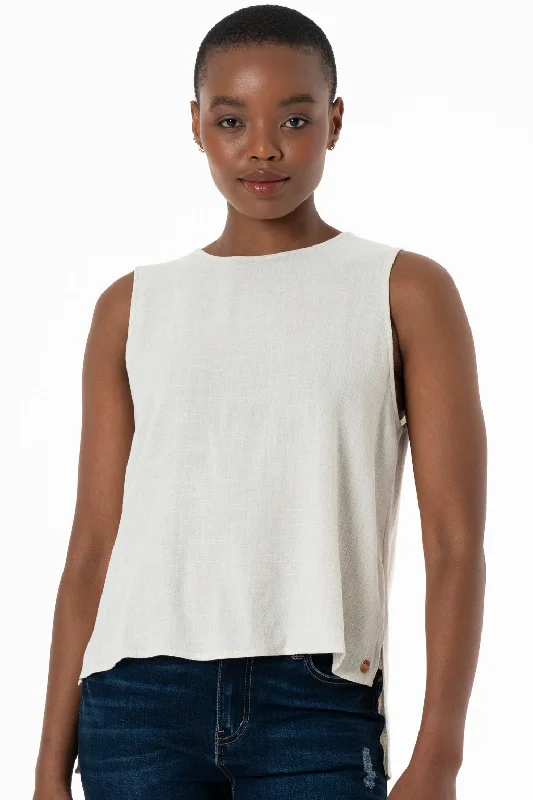 Crew Neck Tank _ 143371 _ Oatmeal