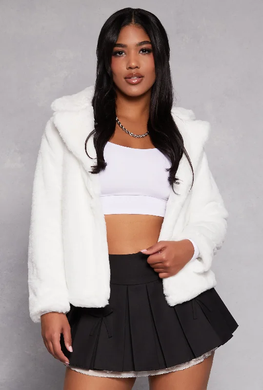 Collared Faux Fur Jacket