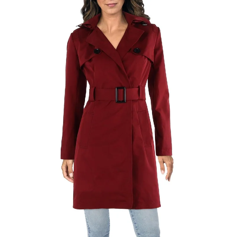 Kimi + Kai Womens Belted Long Trench Coat