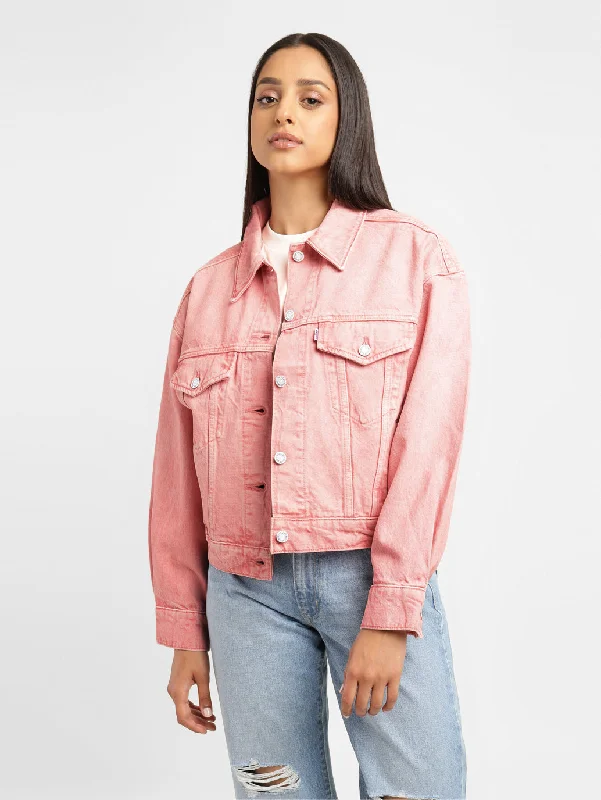 Levi's x Deepika Padukone Solid Peach Spread Collar Jacket