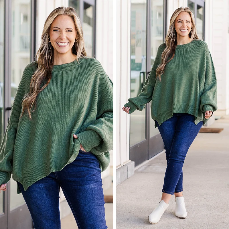 Magically Perfect Sweater, Olive