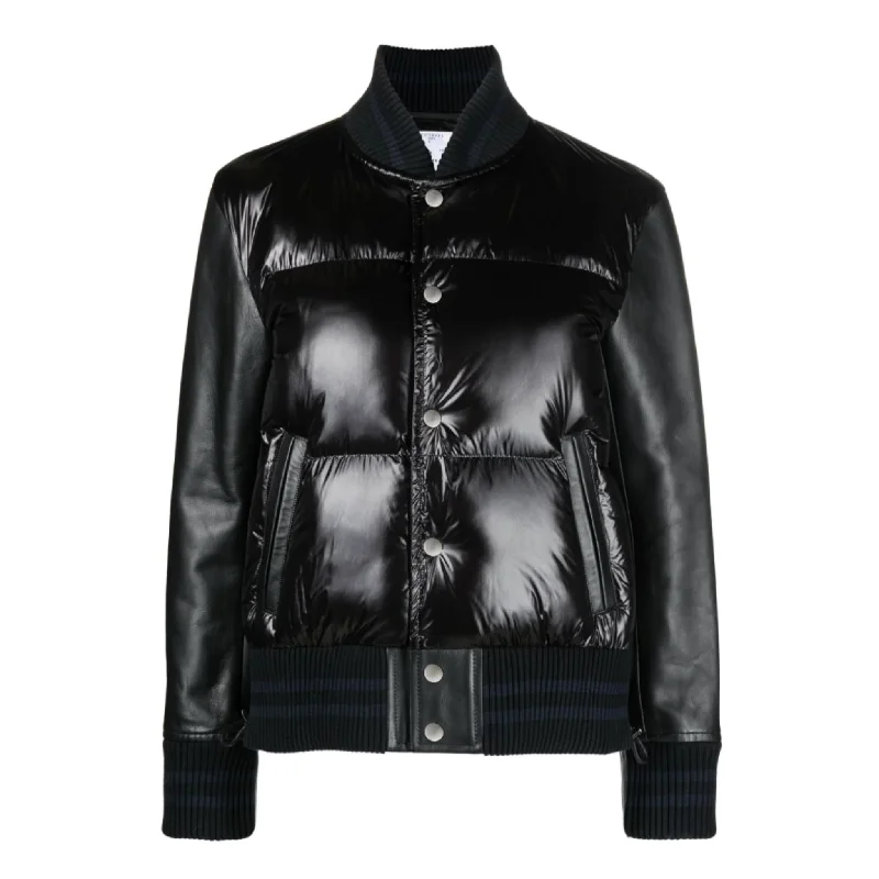 Padded Blouson w/ Leather Sleeve