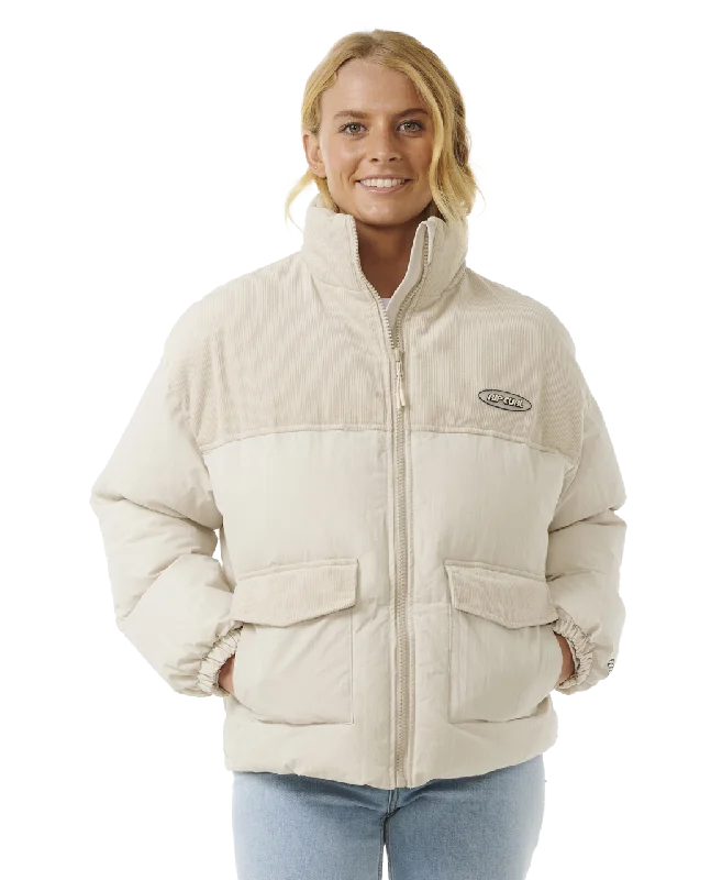 High Tide Mixed Cord Jacket in Off White