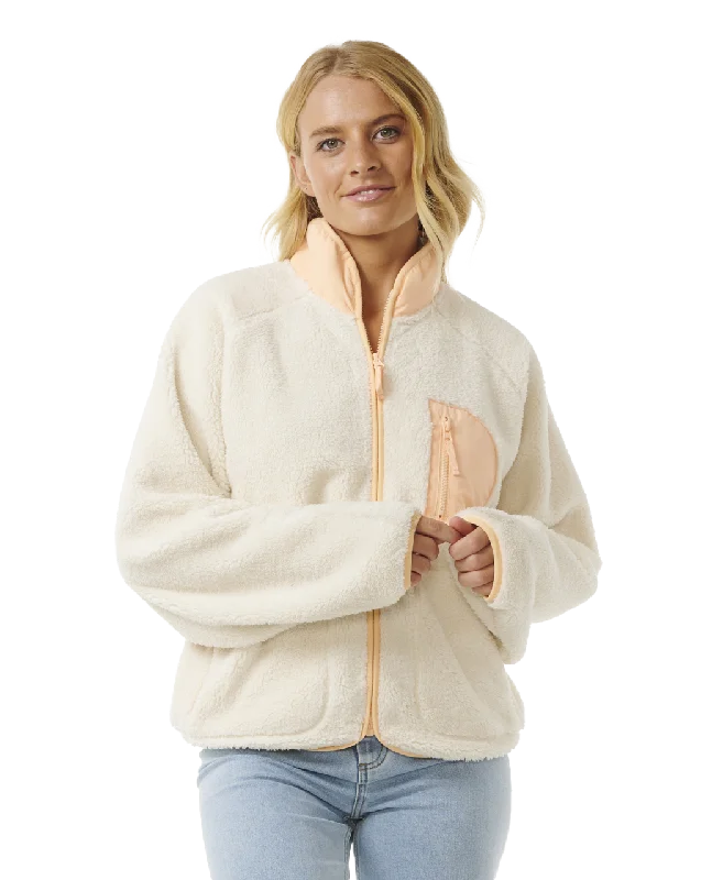 Shore Break Zip Fleece Jacket in Off White