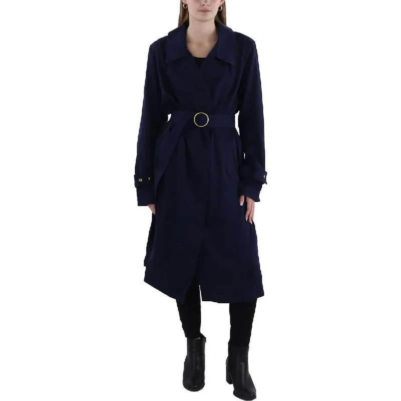 Sam Edelman Womens Tencel Long Trench Coat