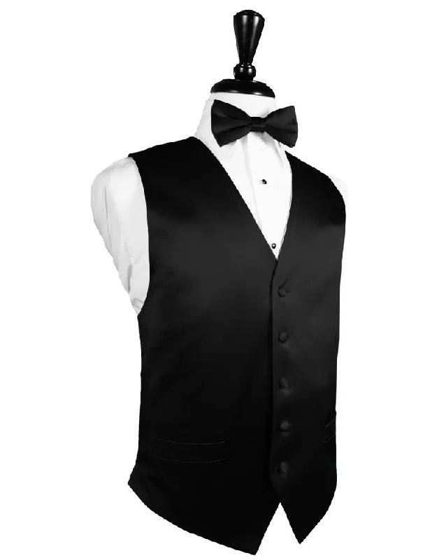 Black Noble Silk Tuxedo Vest