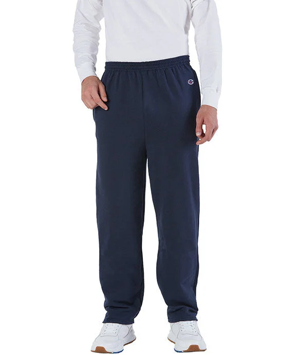 P800 - Champion Adult Powerblend® Open-Bottom Fleece Pants with Pockets | Navy