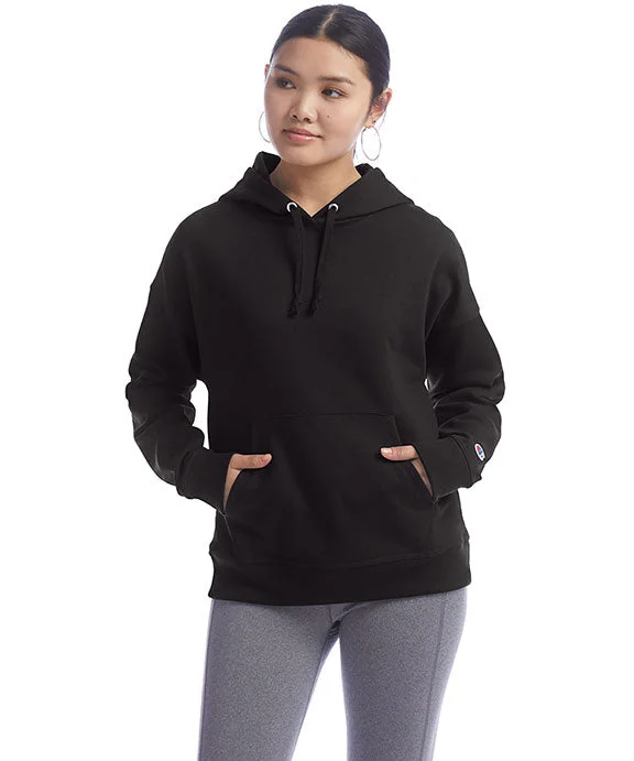 S760 - Champion Ladies Powerblend® Relaxed Hooded Sweatshirt | Black