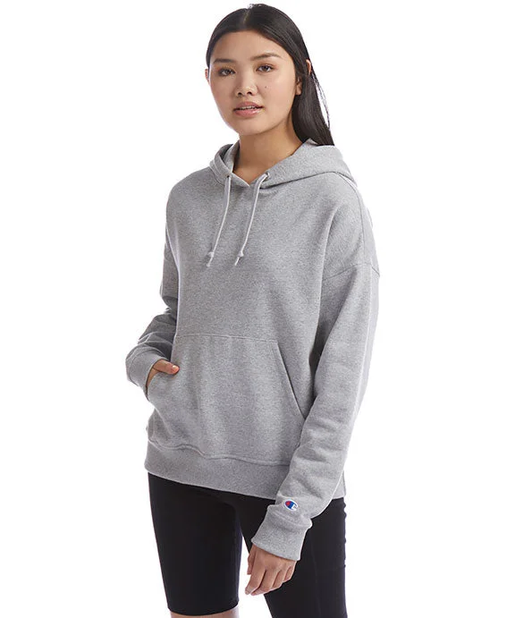 S760 - Champion Ladies Powerblend® Relaxed Hooded Sweatshirt | Light Steel