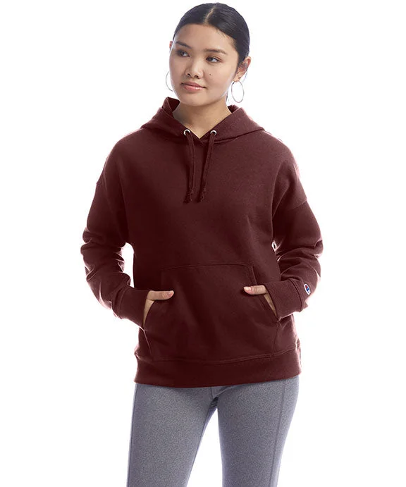 S760 - Champion Ladies Powerblend® Relaxed Hooded Sweatshirt | Maroon