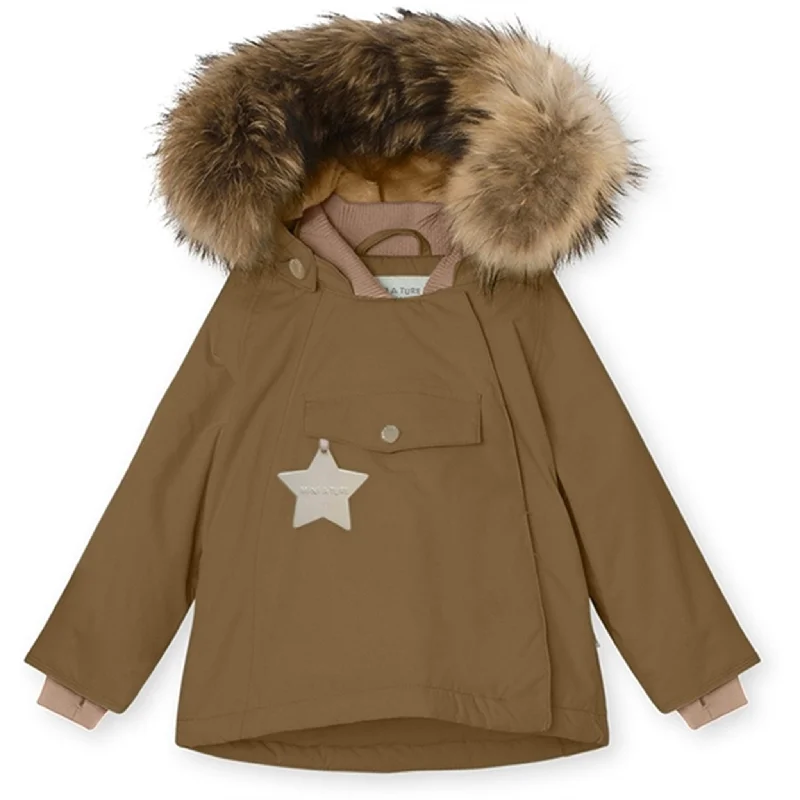 MINI A TURE Wang Fleece Fur Winter Jacket Wood