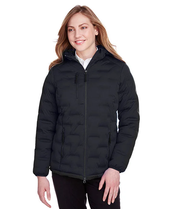 NE708W - North End Ladies Loft Puffer Jacket | Black/Carbon