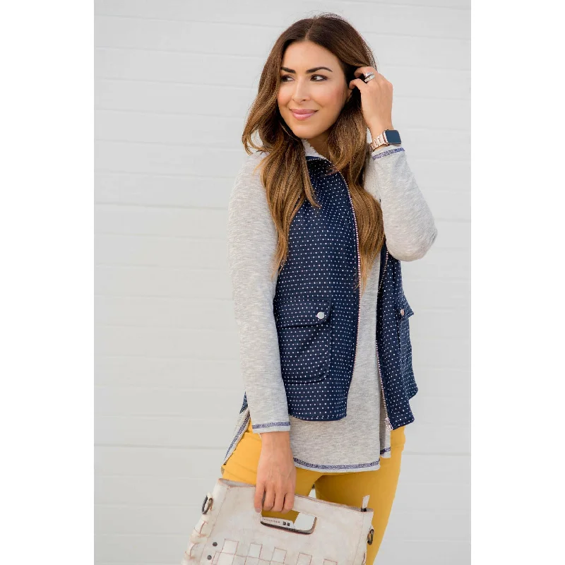 Pocket Polka Dot Vest