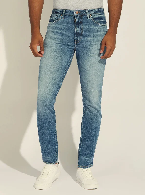Men's Jeans with an Elastic Waistband for Ultimate ComfortMid-Rise Slim Fit Drake Denim Jeans in Pearl Wash Men's Jeans with an Elastic Waistband for Ultimate ComfortMid-Rise Slim Fit Drake Denim Jeans in Pearl Wash