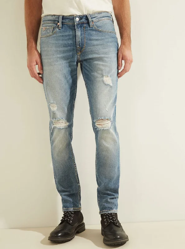 Men's Slim Fit Stretch Jeans in Dark Wash for a Modern and Comfortable LookMid-Rise Slim Tapered Denim Jean in Light Tide Wash Men's Slim Fit Stretch Jeans in Dark Wash for a Modern and Comfortable LookMid-Rise Slim Tapered Denim Jean in Light Tide Wash
