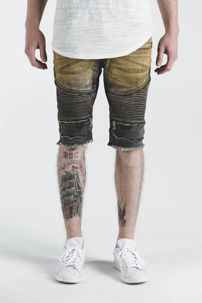 Men's Straight Leg Raw Denim Jeans for a Minimalist and Durable OptionPete Biker Denim Shorts (Black Vintage) Men's Straight Leg Raw Denim Jeans for a Minimalist and Durable OptionPete Biker Denim Shorts (Black Vintage)