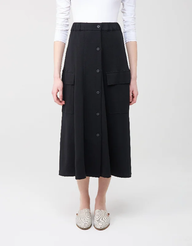 Water - resistant men's robes for post - shower use29"-33"-37" Jersey Button Skirt with Elastic Waist and Cargo Pockets