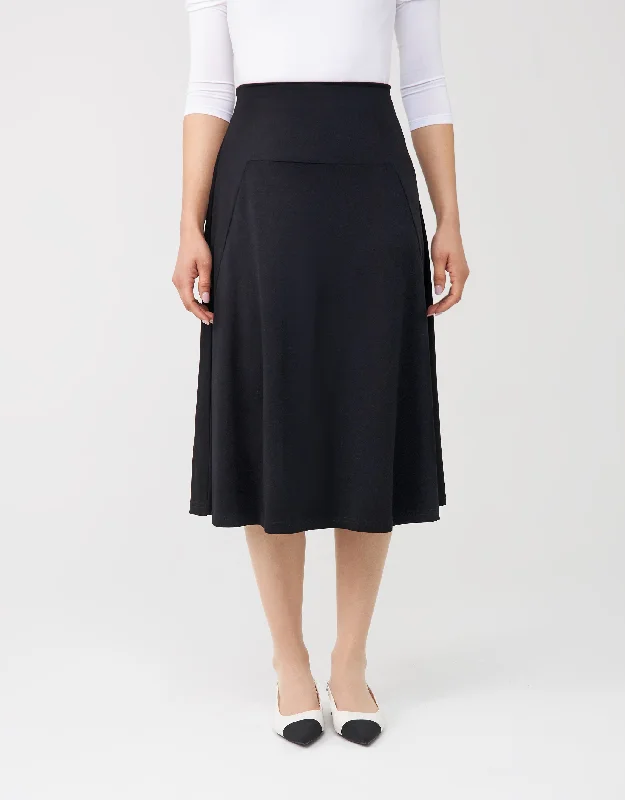 Jacquard - patterned men's robes for a stylish appearance29"-33" Jersey Aline No-Waistband Skirt with Panel Inset Jacquard - patterned men's robes for a stylish appearance29"-33" Jersey Aline No-Waistband Skirt with Panel Inset
