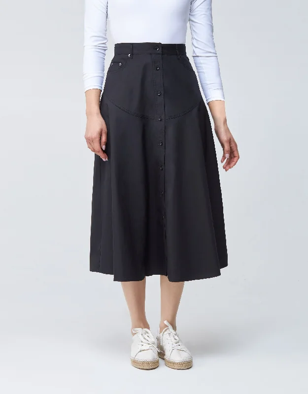 Embroidered men's robes for a touch of elegance32" Tonal Stitched Poplin Western Button Skirt Black