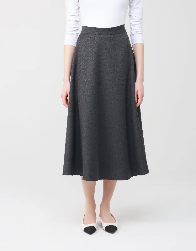 Men's robes with multiple pockets for convenience33" Lined Aline Waistband Skirt Gray
