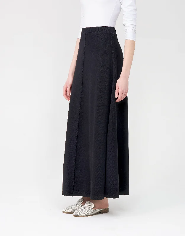 Lightweight men's robes for summer lounging39" Ribbed Aline Skirt with Covered Elastic Waistband and Stitched Seams