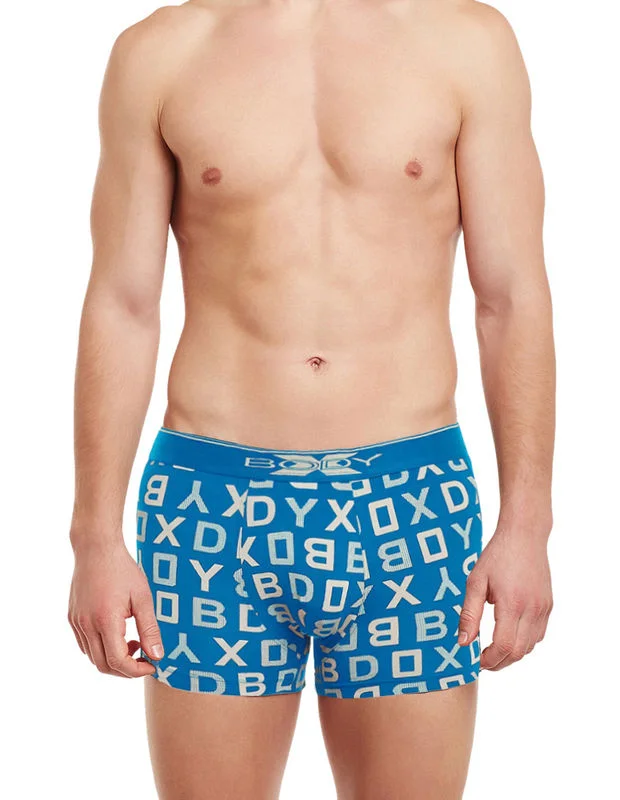 Soft - touch men's trunks for a gentle feelBody X Printed Trunks-BX04T-S.Blue