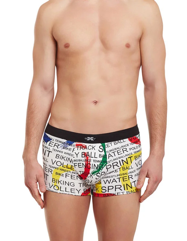 Men's trunks with a quick - dry fabricBody X Printed Trunks-BX06T White Print
