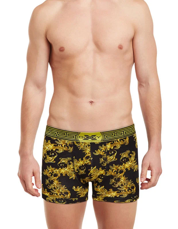 Stretch - lycra men's trunks for flexibilityBodyX Printed Trunks-BX28T-Printed Black Stretch - lycra men's trunks for flexibilityBodyX Printed Trunks-BX28T-Printed Black
