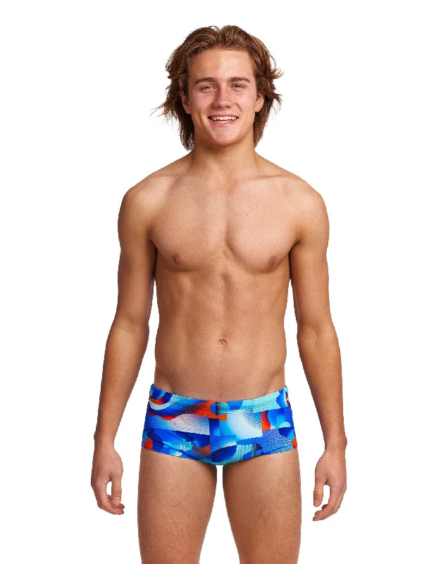 Mid - rise men's trunks for a balanced coverageBoys Battle Blue Sidewinder Swim Trunks Mid - rise men's trunks for a balanced coverageBoys Battle Blue Sidewinder Swim Trunks