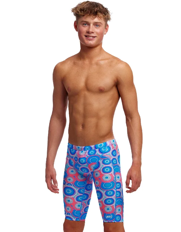 Slim - cut men's trunks for a modern styleBoys Bundjalung Blue Swim Training Jammer - Blue/Pink Slim - cut men's trunks for a modern styleBoys Bundjalung Blue Swim Training Jammer - Blue/Pink