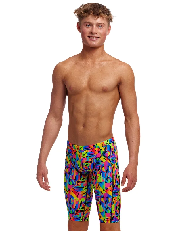 Organic men's trunks for an eco - conscious optionBoys Colour Funk Swim Training Jammer - Multi Organic men's trunks for an eco - conscious optionBoys Colour Funk Swim Training Jammer - Multi