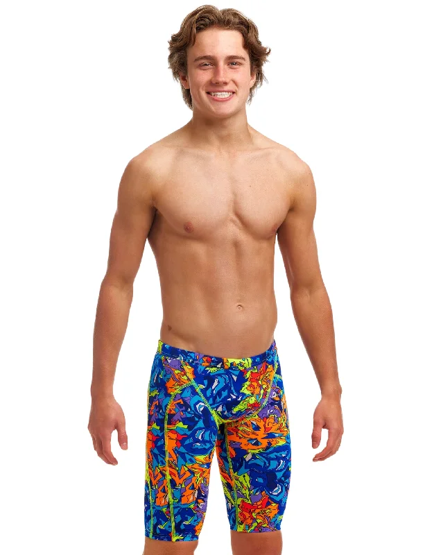 Soft - touch men's trunks for a gentle feelBoys Mixed Mess Training Swim Jammer - Blue/Multi Soft - touch men's trunks for a gentle feelBoys Mixed Mess Training Swim Jammer - Blue/Multi