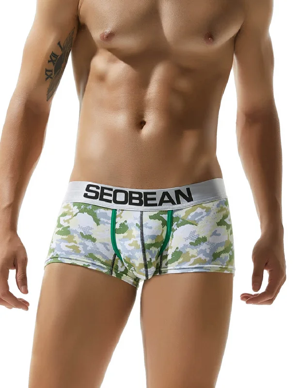 Solid - color men's boxer briefs in classic huesCamouflage Boxer Brief 90208