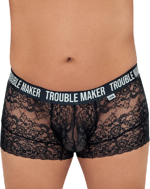 Moisture - wicking men's trunks for active useCandyman 99616x Trouble Maker Lace Trunks Black