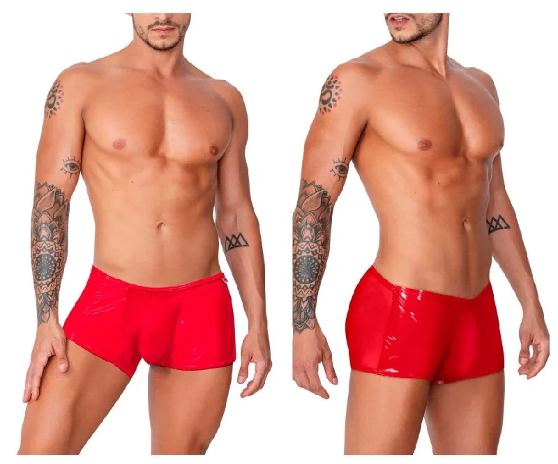 High - rise men's boxer briefs for extra supportCandyMan 99737 Mesh Trunks Color Red High - rise men's boxer briefs for extra supportCandyMan 99737 Mesh Trunks Color Red