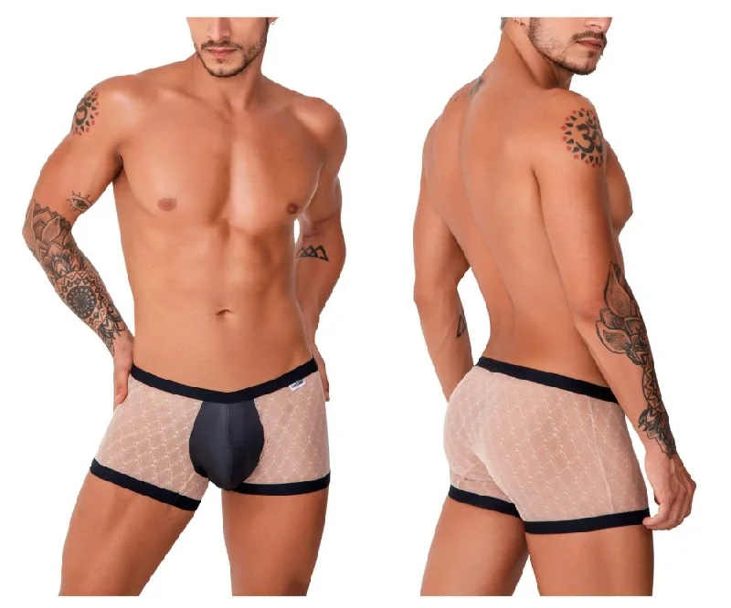 High - rise men's boxer briefs for extra supportCandyMan 99750 Lace Trunks Color Nude-Black High - rise men's boxer briefs for extra supportCandyMan 99750 Lace Trunks Color Nude-Black