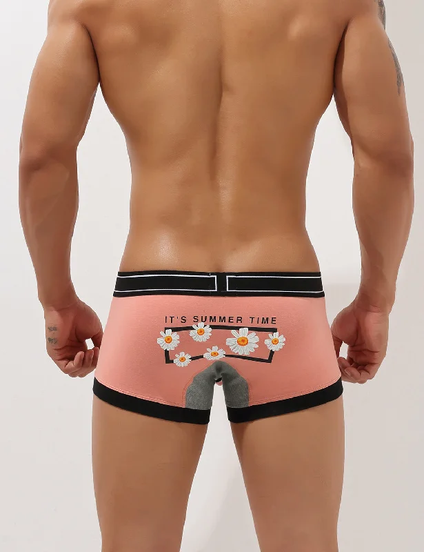 Men's boxer briefs with a reinforced waistbandChrysanthemum Pattern Low Rise Boxer Brief 00214 Men's boxer briefs with a reinforced waistbandChrysanthemum Pattern Low Rise Boxer Brief 00214